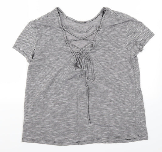 Womens UK Size M H&M Grey Basic T-Shirt