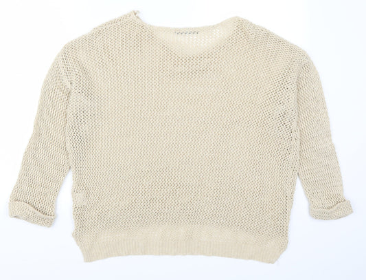 Internationale Womens Beige Pullover Jumper Size 16