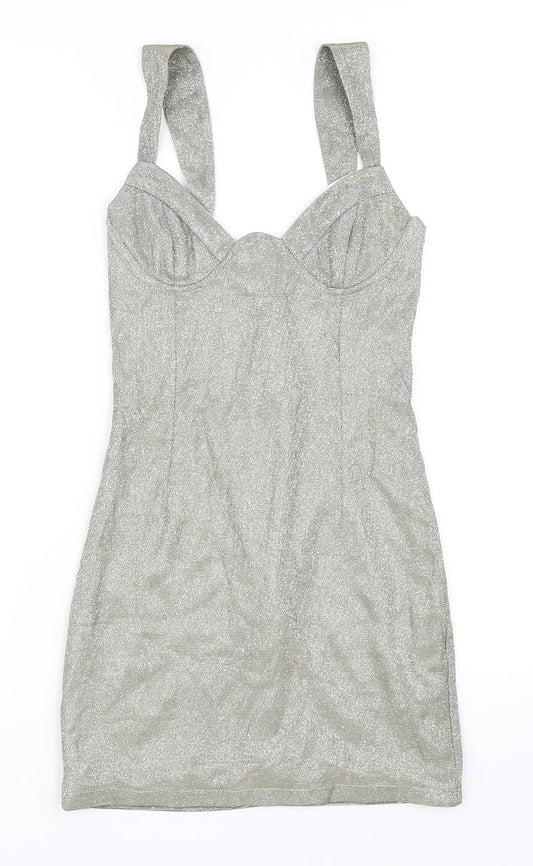 Femme Luxe Womens Gold Bodycon Size 6