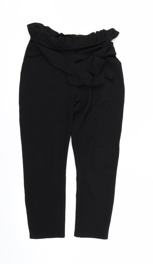 Womens UK Size 10 PRETTYLITTLETHING Regular Fit Black Trousers
