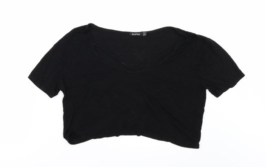 Womens UK Size 8 Boohoo Black Basic T-Shirt