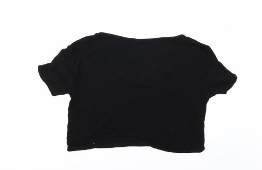 Womens UK Size 8 Boohoo Black Basic T-Shirt