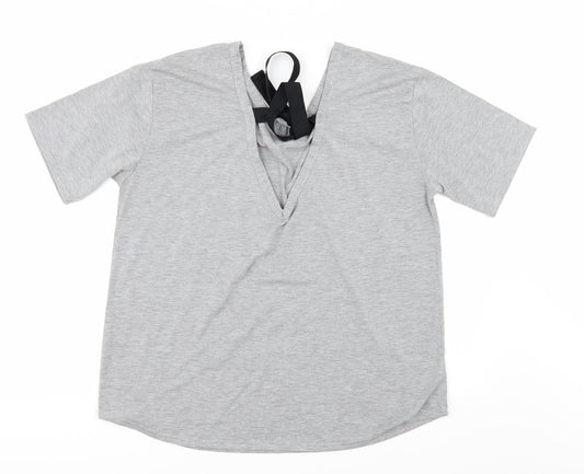 Boohoo Womens Grey Basic T-Shirt Size 12