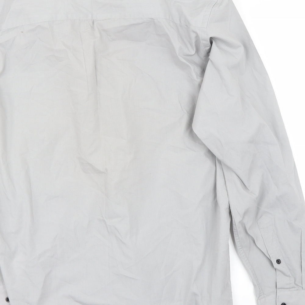 Taylor & Wright Mens Grey Button-Up Size XL