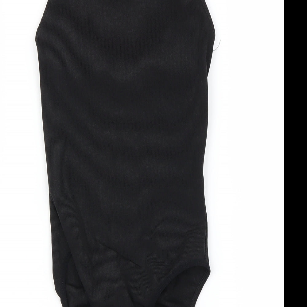 Womens UK Size 8 Preworn One-Piece Black Bodysuit