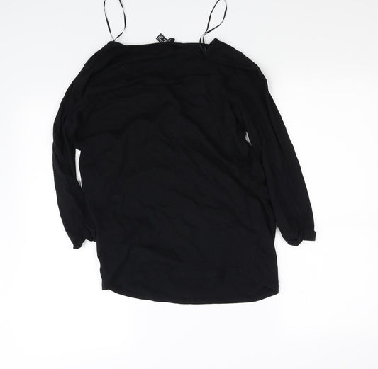 Womens UK Size 8 New Look Black Basic T-Shirt