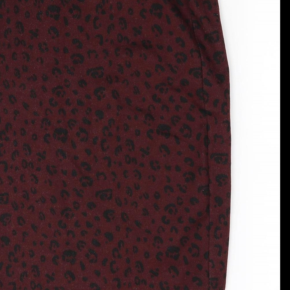 New Look Womens Red Flare Skirt Size 8