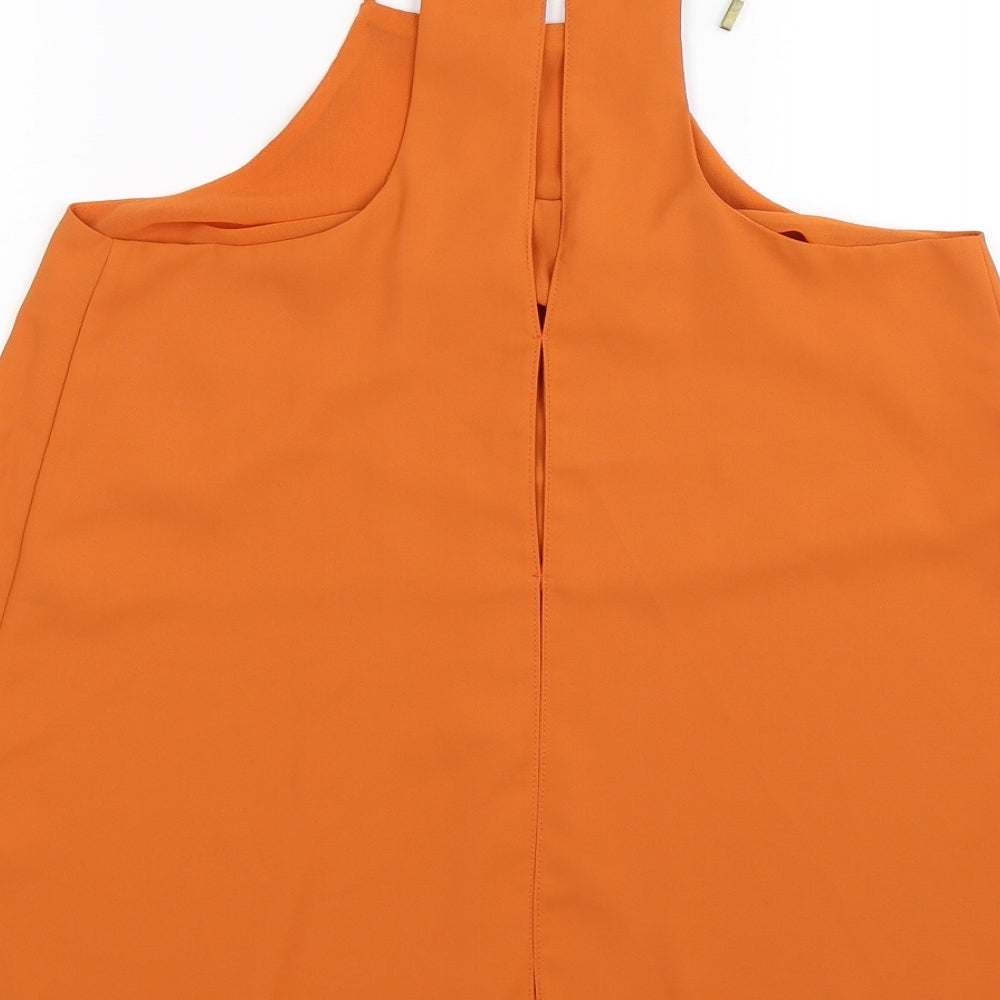 Womens UK Size 8 River Island Orange Basic Tank