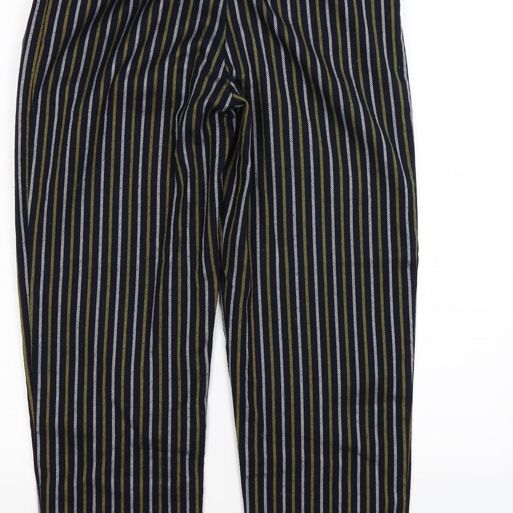 Topshop Womens Blue Striped Bloomer Trousers Size 4 L25 in