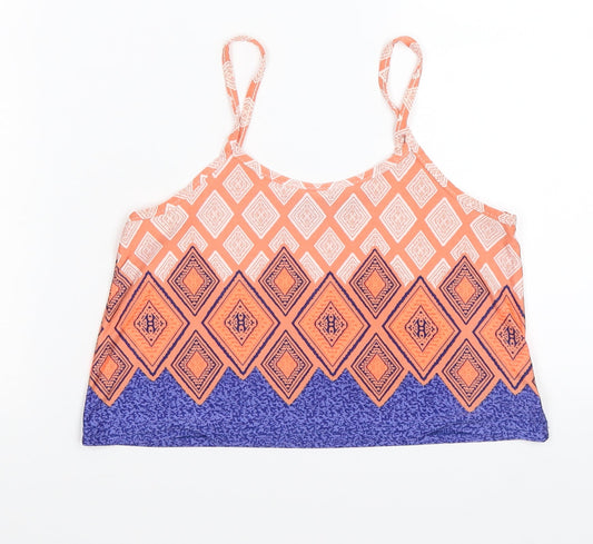 Womens UK Size 4 Boohoo Multicoloured Cropped Tank