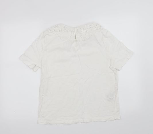 MNG Womens White Basic T-Shirt Size M