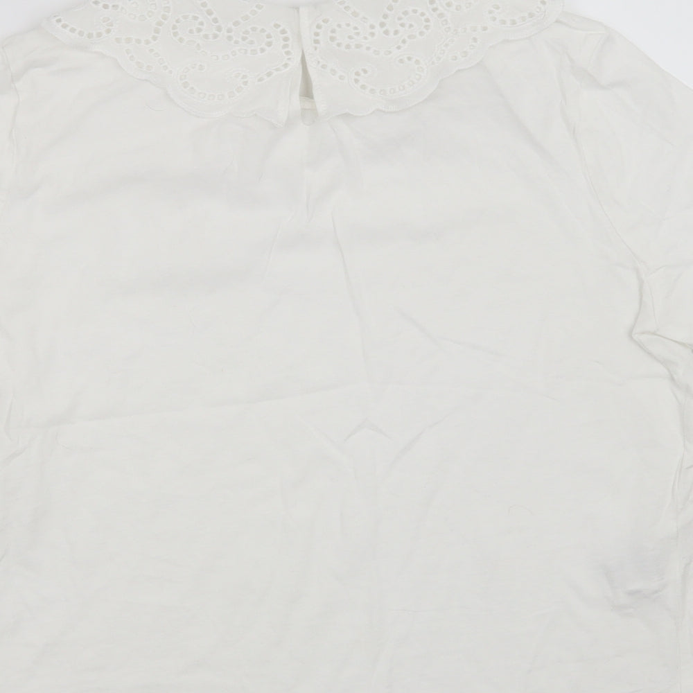 MNG Womens White Basic T-Shirt Size M