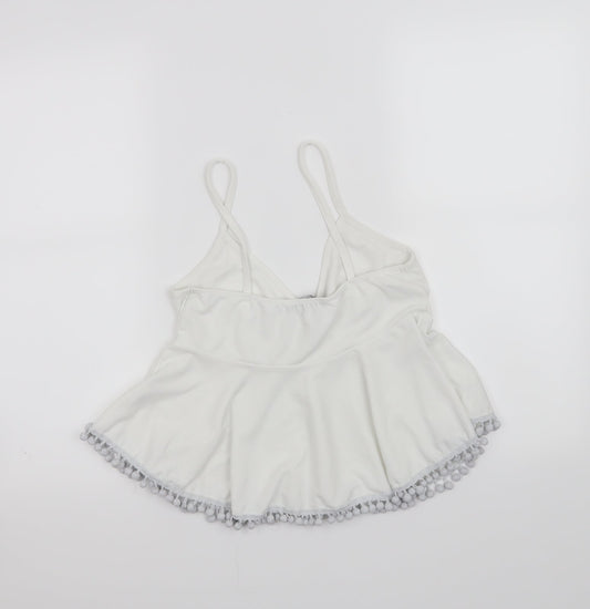Missguided Womens White Cropped Tank Size 10