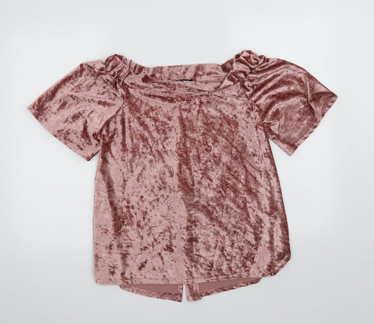 Womens UK Size 12 Cameo Rose Pink Basic Blouse