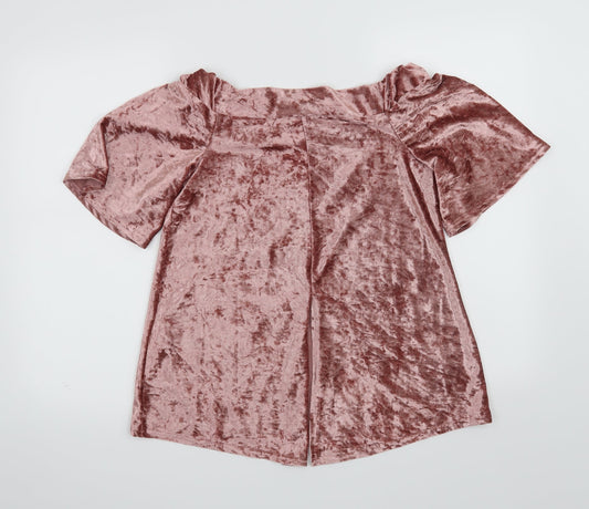 Womens UK Size 12 Cameo Rose Pink Basic Blouse