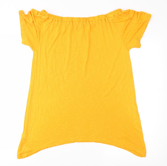 George Womens Orange Basic Blouse Size 14