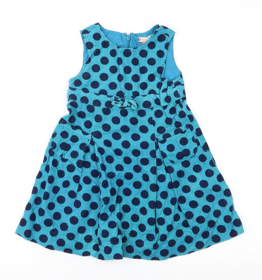 John Lewis Girls Blue Polka Dot A-Line Size 3 Years