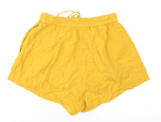 H&M Womens Yellow Hot Pants Shorts Size 36