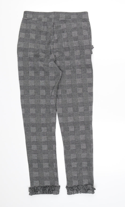 TU Womens Grey Check Trousers Size 8 L25 in