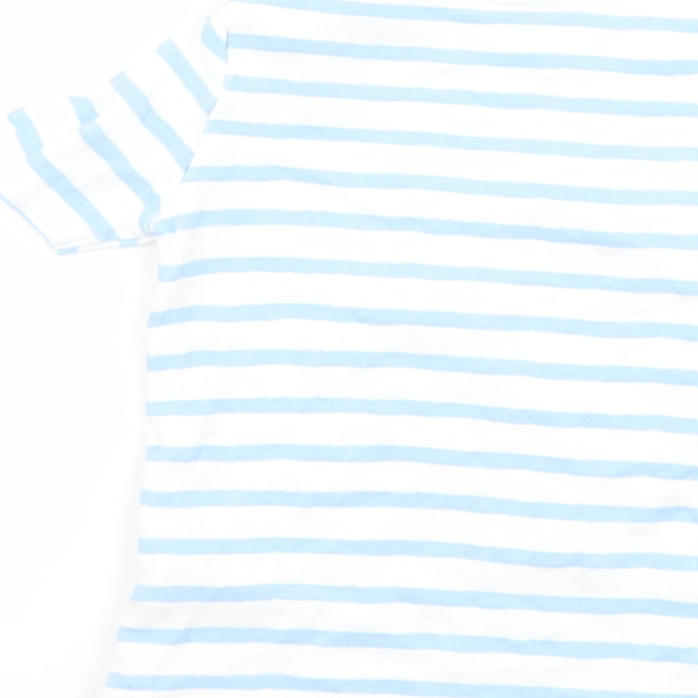 F&F Boys Blue Striped Basic T-Shirt Size 12-18 Months - Disney Mickey Mouse