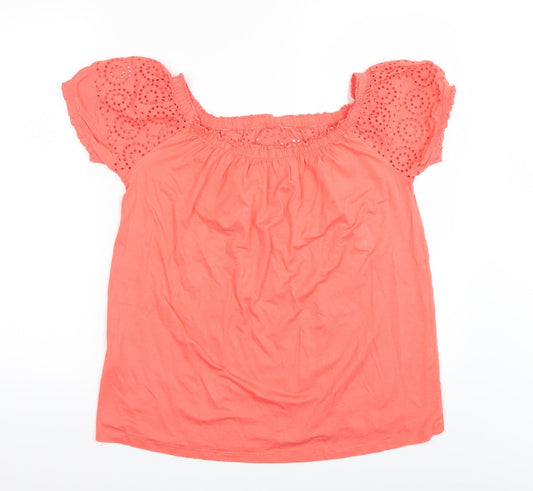 George Womens Orange Basic Blouse Size 10