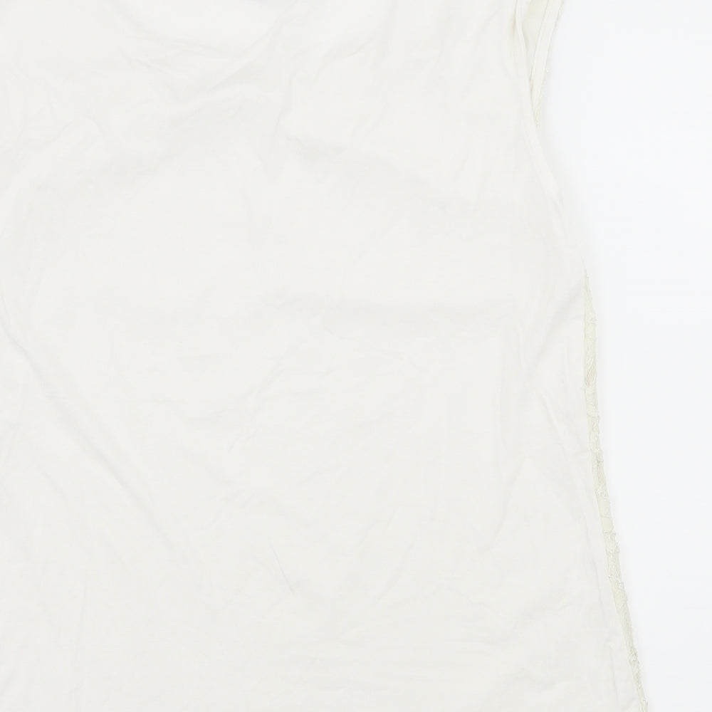 Debenhams Womens Ivory Lace Basic T-Shirt Size 16