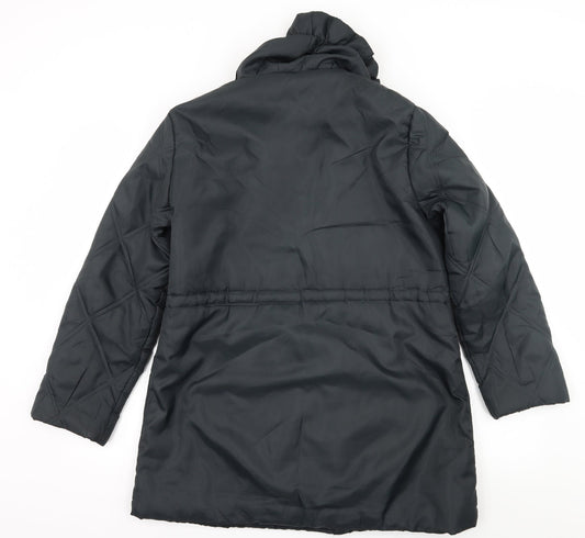 Womens UK Size 10 Preworn Black Overcoat