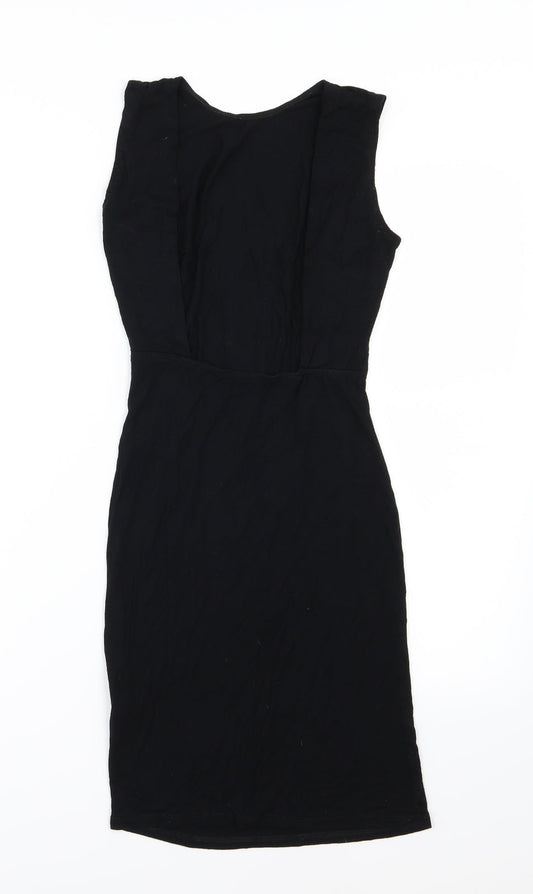 ASOS Womens Black Jersey T-Shirt Dress Size 6 - Backless