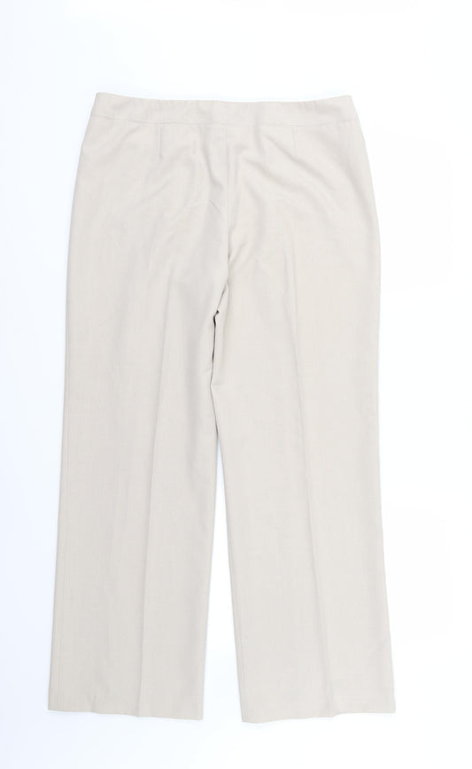 George Womens Beige Rayon Trousers Size 14 L30 in