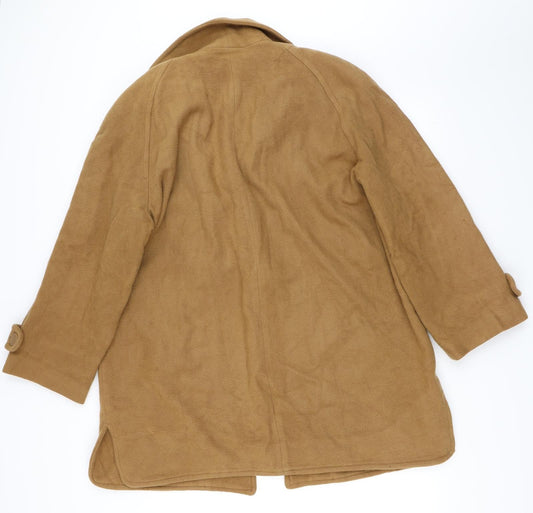 ANNE WEYBURN Womens Beige Overcoat Coat Size 16