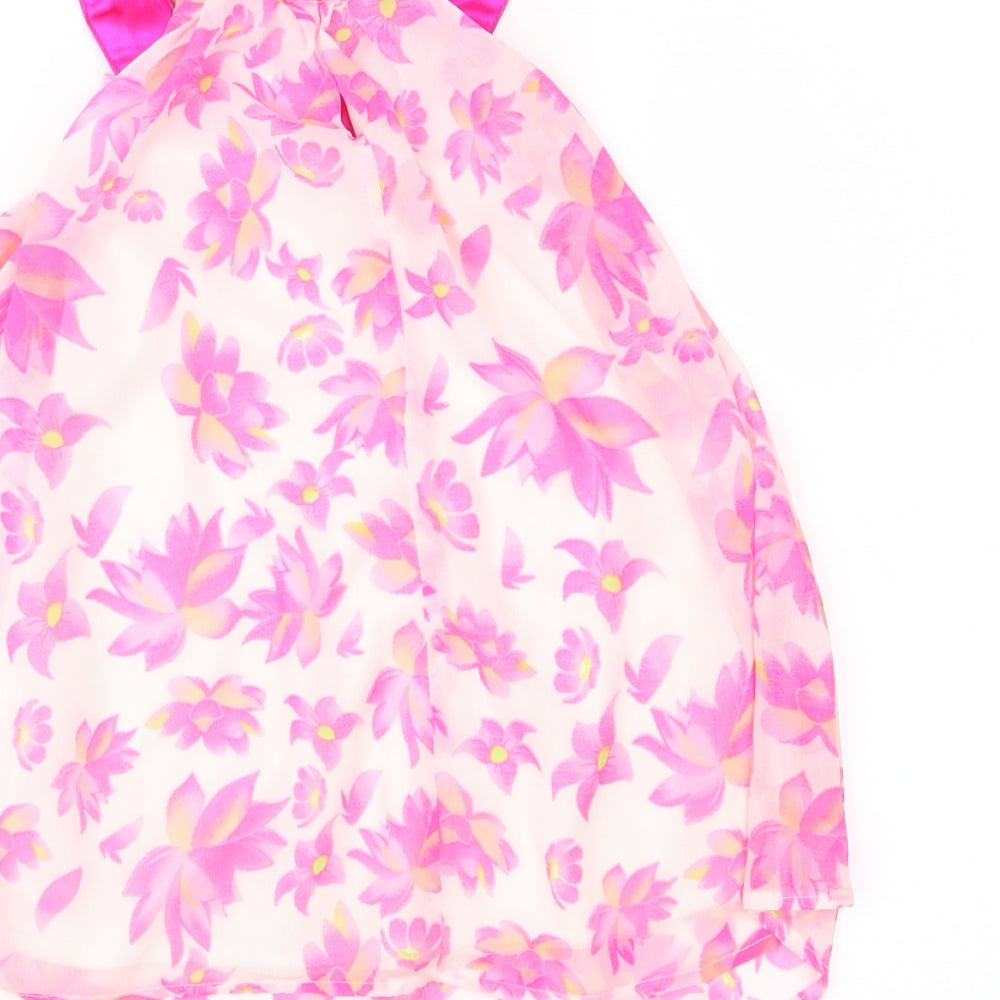 Hello Gorgeous Girls Pink Floral Chiffon Fit & Flare Size 3 Years