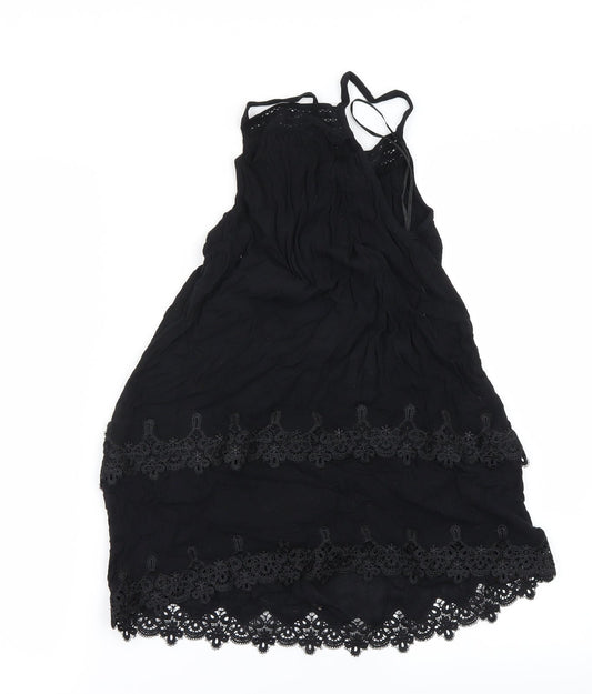 Miss Selfridge Womens Black Basic T-Shirt Size 8