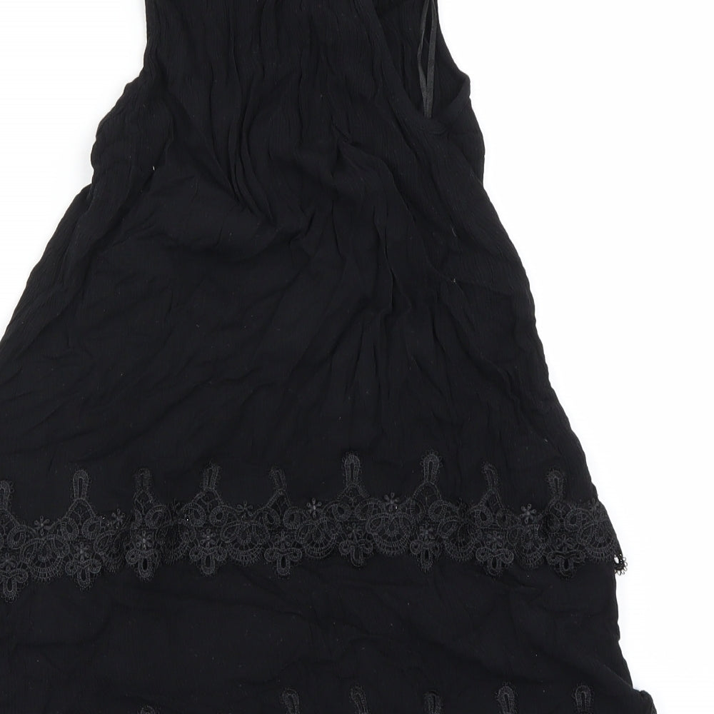 Miss Selfridge Womens Black Basic T-Shirt Size 8