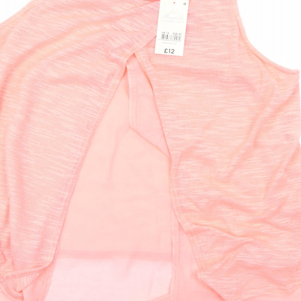 Womens UK Size 14 Peacocks Orange Basic Blouse