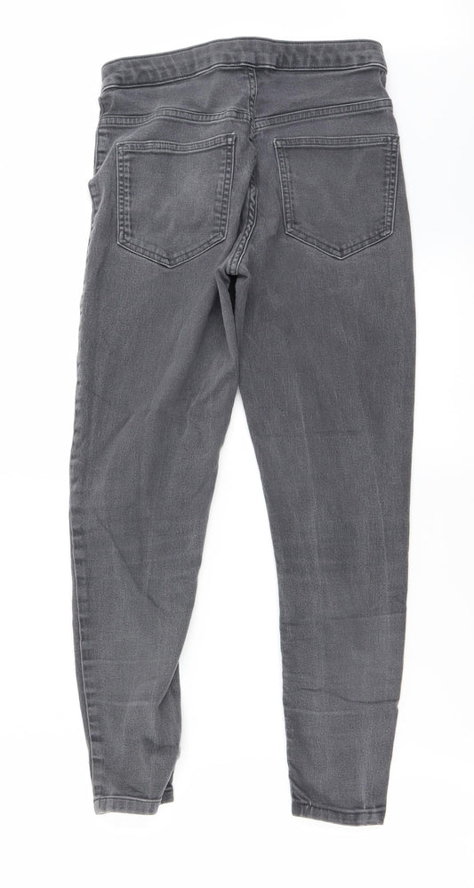 Womens UK Size 10 Preworn Regular Fit Skinny Grey Jeans