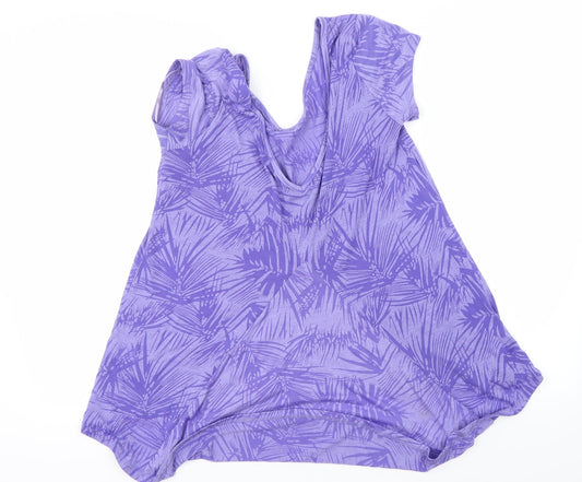 George Womens Purple Floral Basic Blouse Size 10