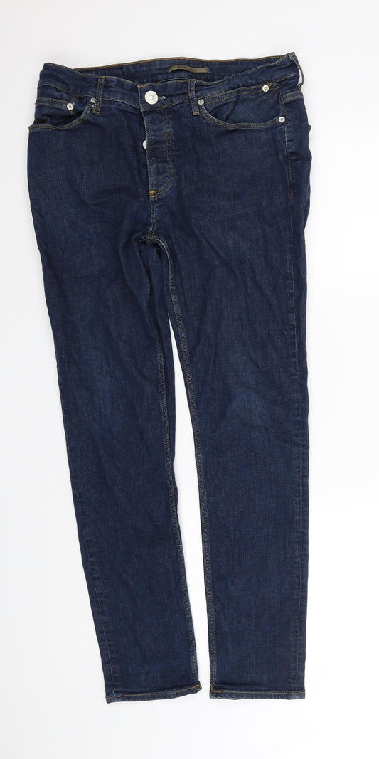 Womens UK Size 34 in River Island Regular Fit Straight Blue Jeans