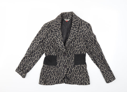 FSR Womens Grey Animal Print Jacket Size 10