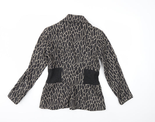 FSR Womens Grey Animal Print Jacket Size 10