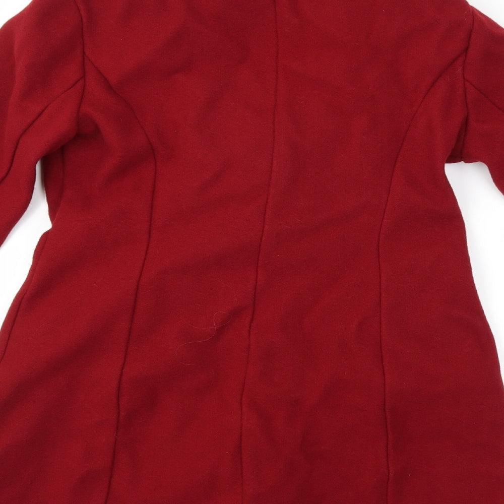 SheIn Womens Red Overcoat Coat Size S