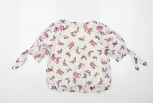 George Womens White Basic Blouse Size 8