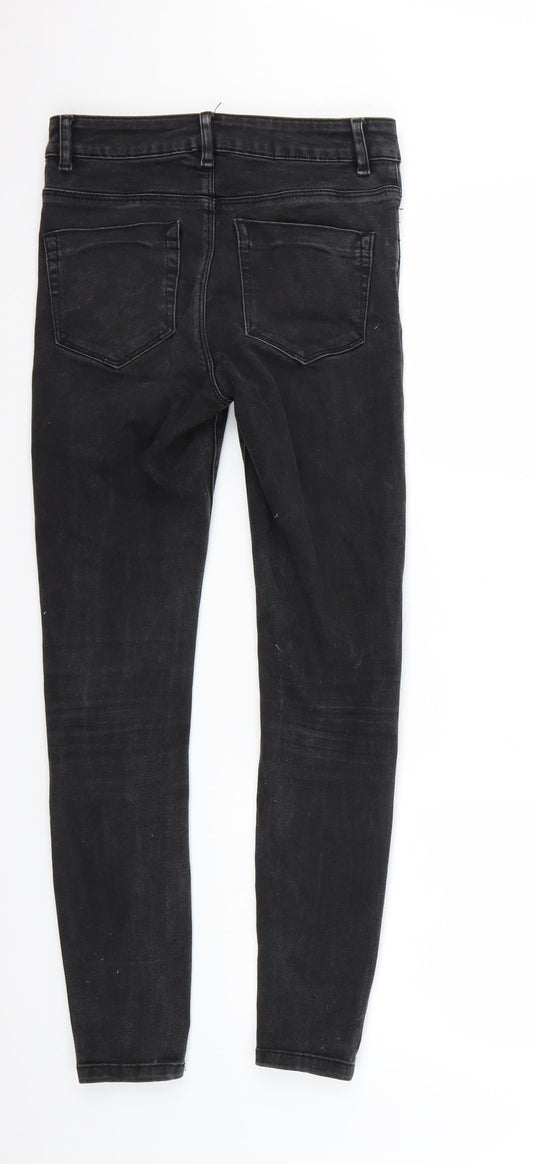 Womens UK Size 28 Preworn Regular Fit Skinny Black Jeans