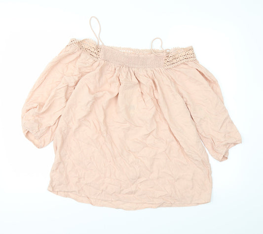 Peacocks Womens Pink Basic T-Shirt Size 12