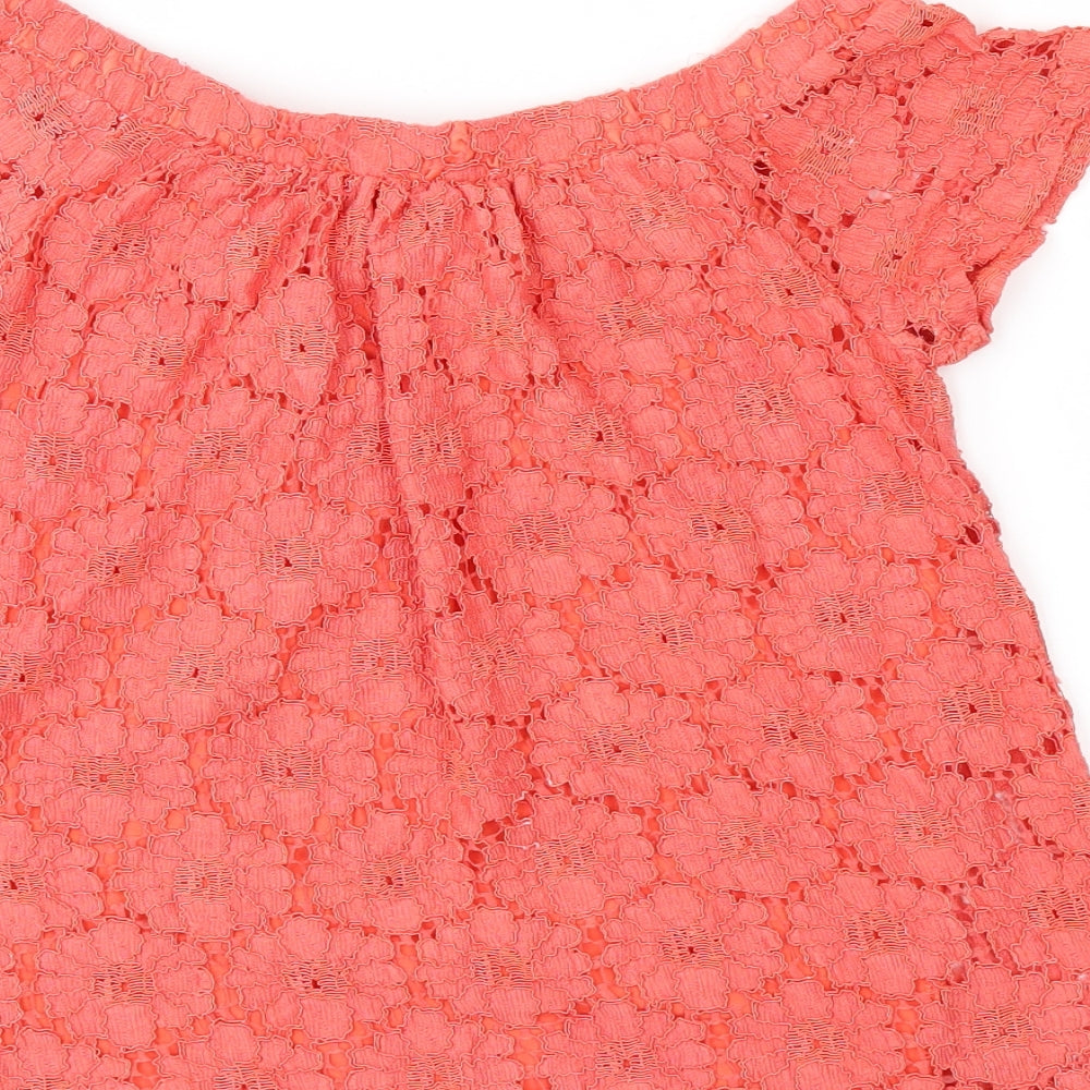 Peacocks Womens Pink Basic T-Shirt Size 8