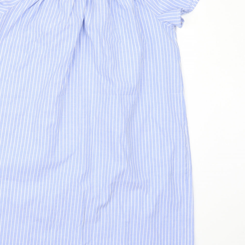 New Look Womens Blue Striped A-Line Size 12