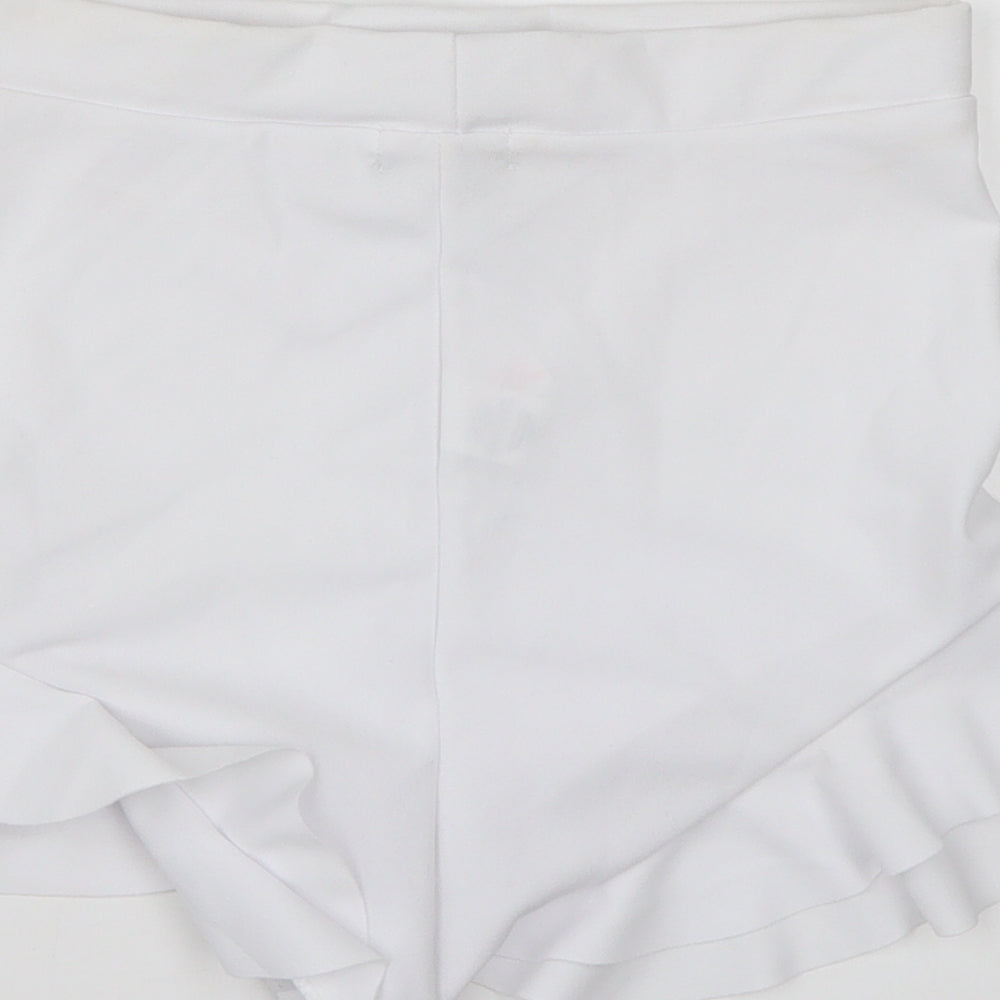 PRETTYLITTLETHING Womens White Cut-Off Shorts Size 10