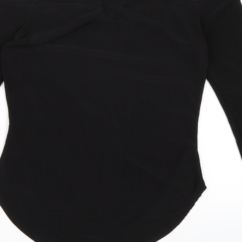 Boohoo Womens Black Bodysuit One-Piece Size 8