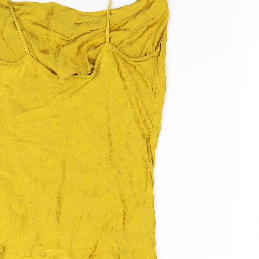 Womens UK Size 12 F&F Yellow Camisole Tank
