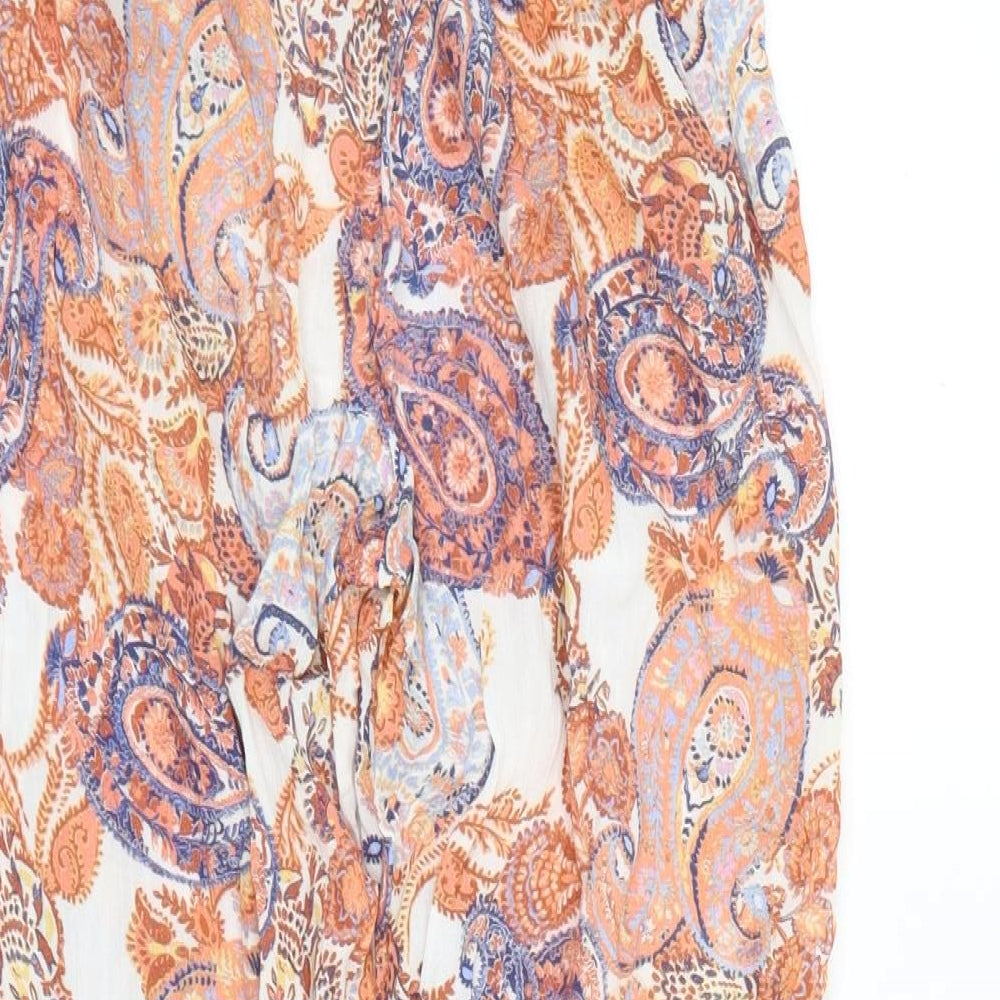 F&F Womens Ivory Geometric Trousers Size 8 L28 in