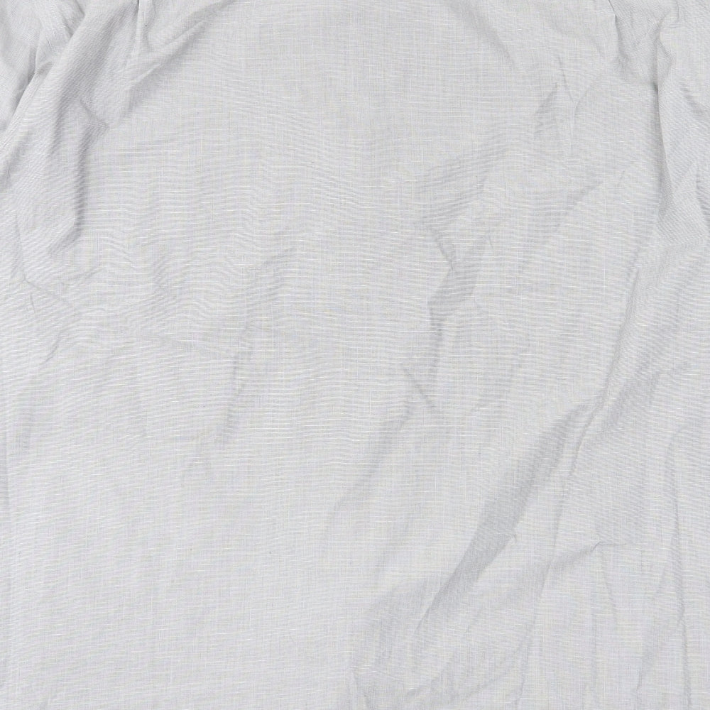 Mens UK Size 48 Debehams Grey Button-Up Long Sleeve Casual Shirt